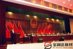 寶潤達(dá)董事長黃強(qiáng)代表市重點(diǎn)企業(yè)在經(jīng)濟(jì)表彰會上發(fā)言